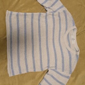 H&M Blue and White Striped Sweater Girls 6-7
